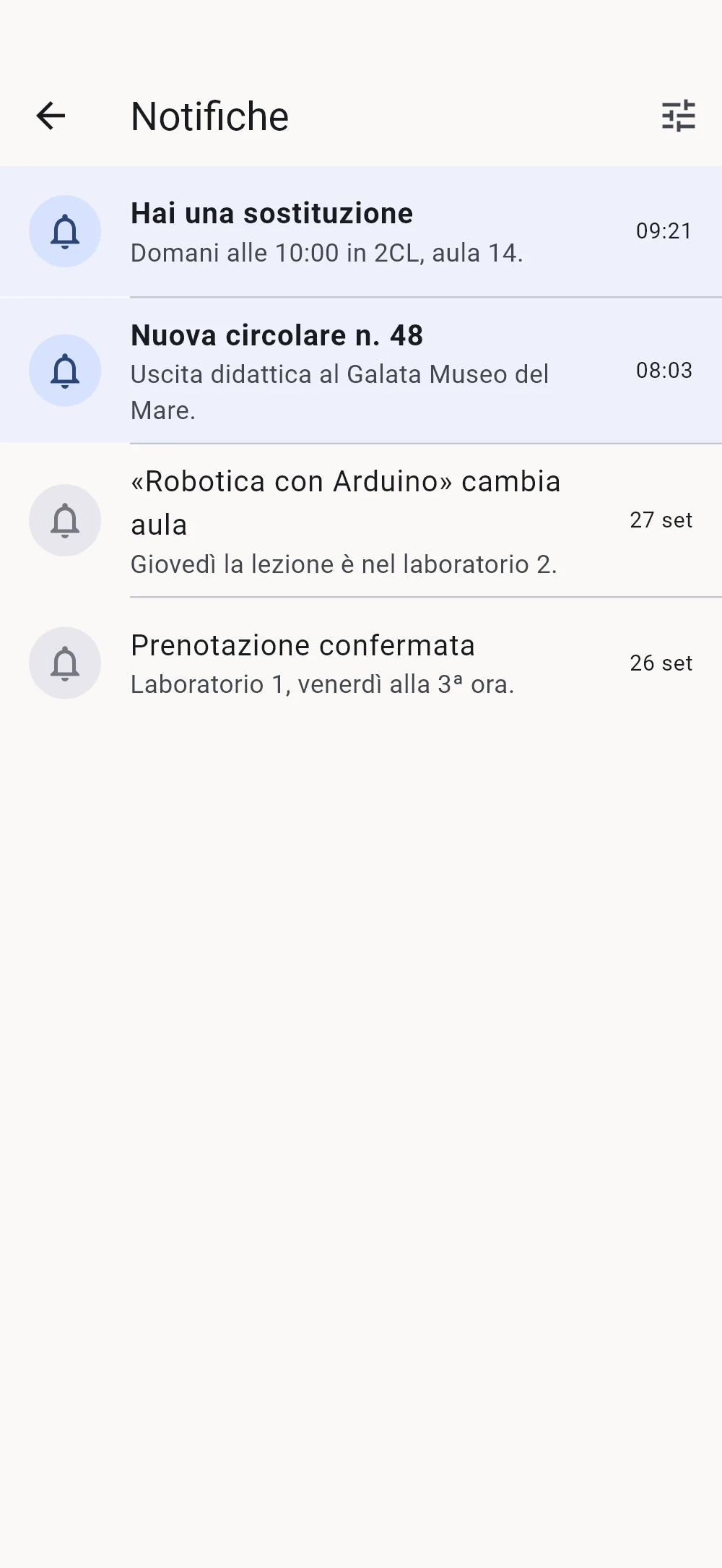 L'elenco delle notifiche: una sostituzione e una nuova circolare ancora da leggere